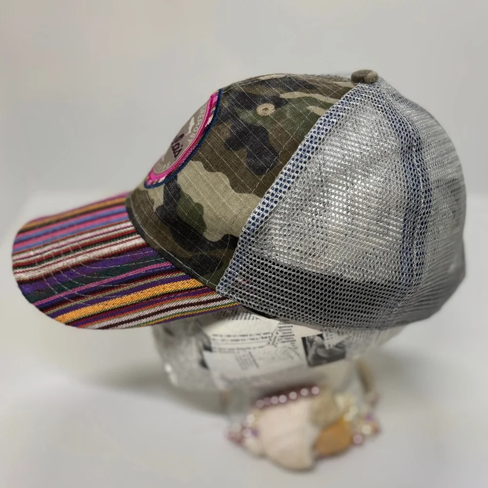 Cabela’s Youth Trucker Hat Camo Mesh Colorful Brim Adjustable